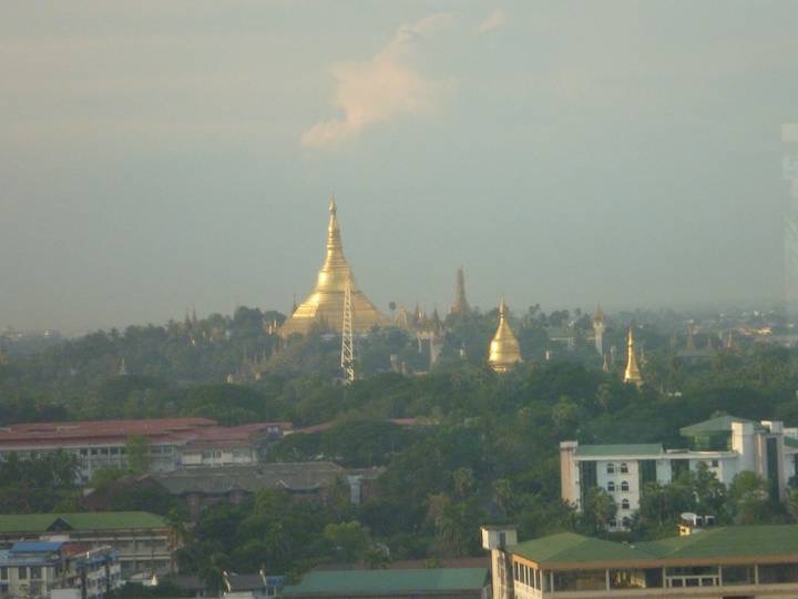 The Golden Stupa, a symbol of Yangon looked impressive by day but even mores after dark.